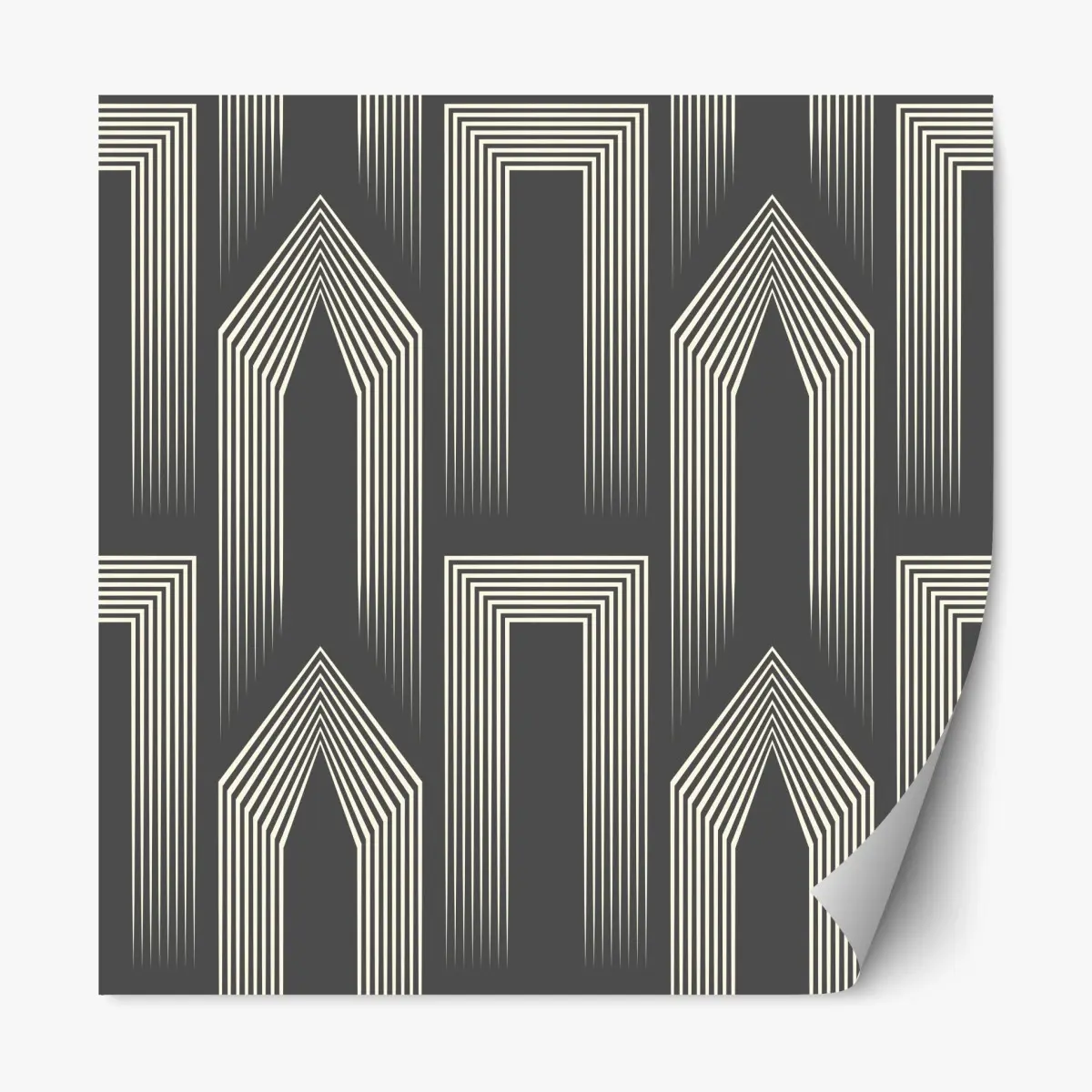 Repositionable sticker art deco geometric pattern in gray and beige • Wallissimo® Repositionable sticker art deco geometric pattern in gray and beige • Wallissimo®