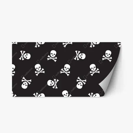 Repositionable sticker skull and crossbones seamless pattern • Wallissimo®