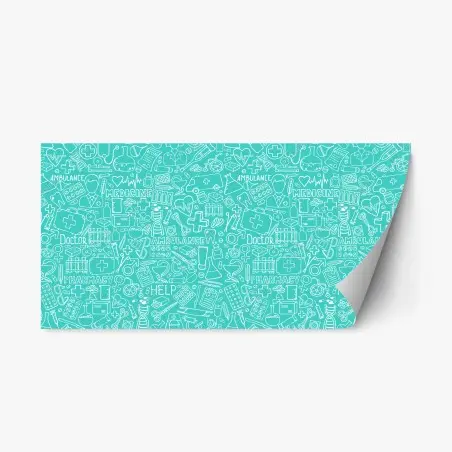Repositionable sticker turquoise medical icons seamless pattern • Wallissimo®
