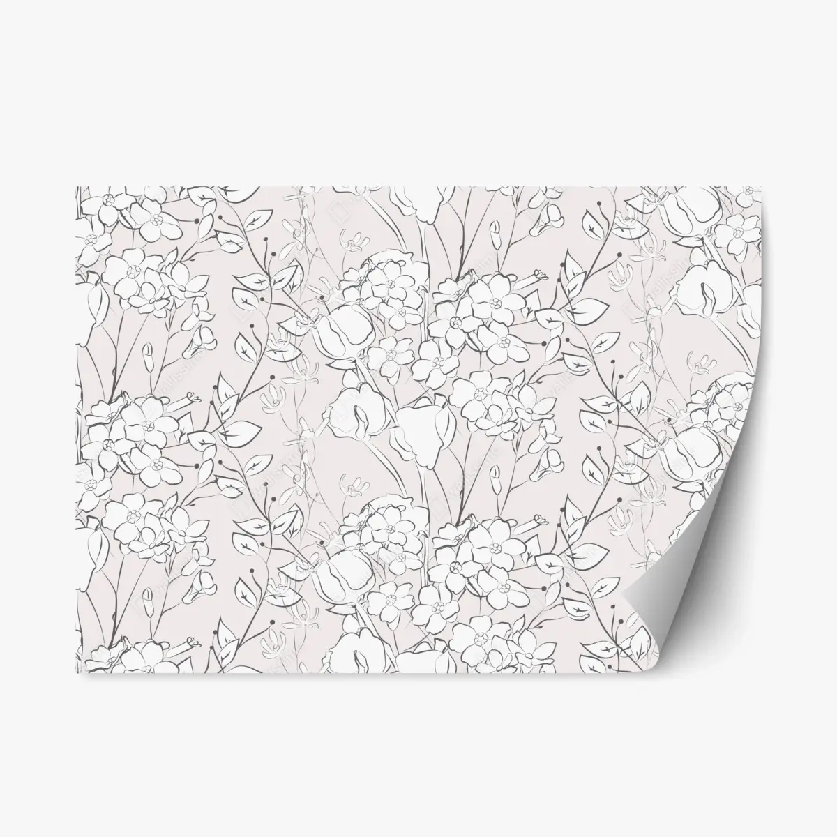 Repositionable sticker delicate pastel floral design • Wallissimo®