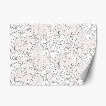 Repositionable sticker delicate pastel floral design • Wallissimo®