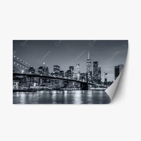 Repositionable sticker New York skyline at night • Wallissimo®