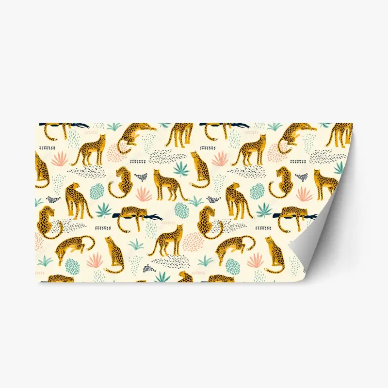 Repositionable sticker playful cheetah pattern in pastel tones