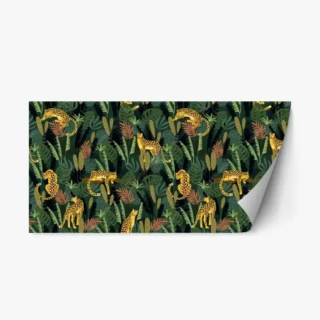 Repositionable sticker tropical leopard jungle pattern • Wallissimo®