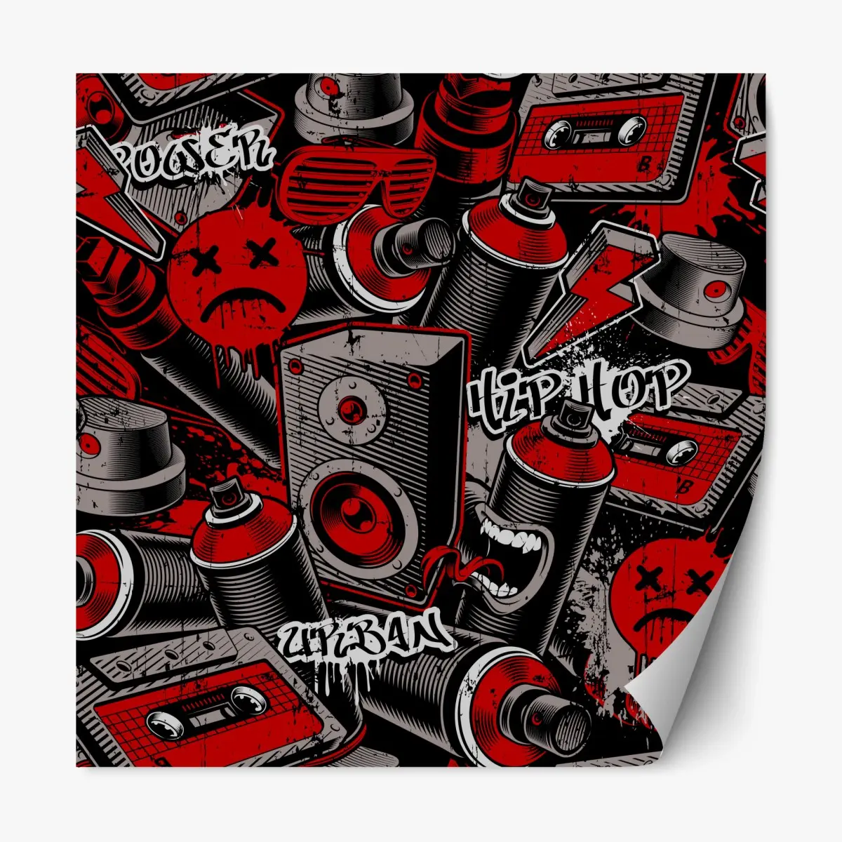 Repositionable sticker urban hip hop graffiti collage ⁕ Wallissimo® Repositionable sticker urban hip hop graffiti collage ⁕ Wallissimo®