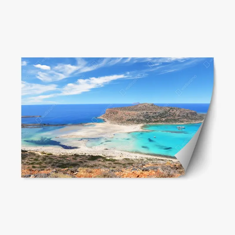 Repositionable sticker Balos lagoon turquoise seascape, Crete ⁕ Wallissimo®