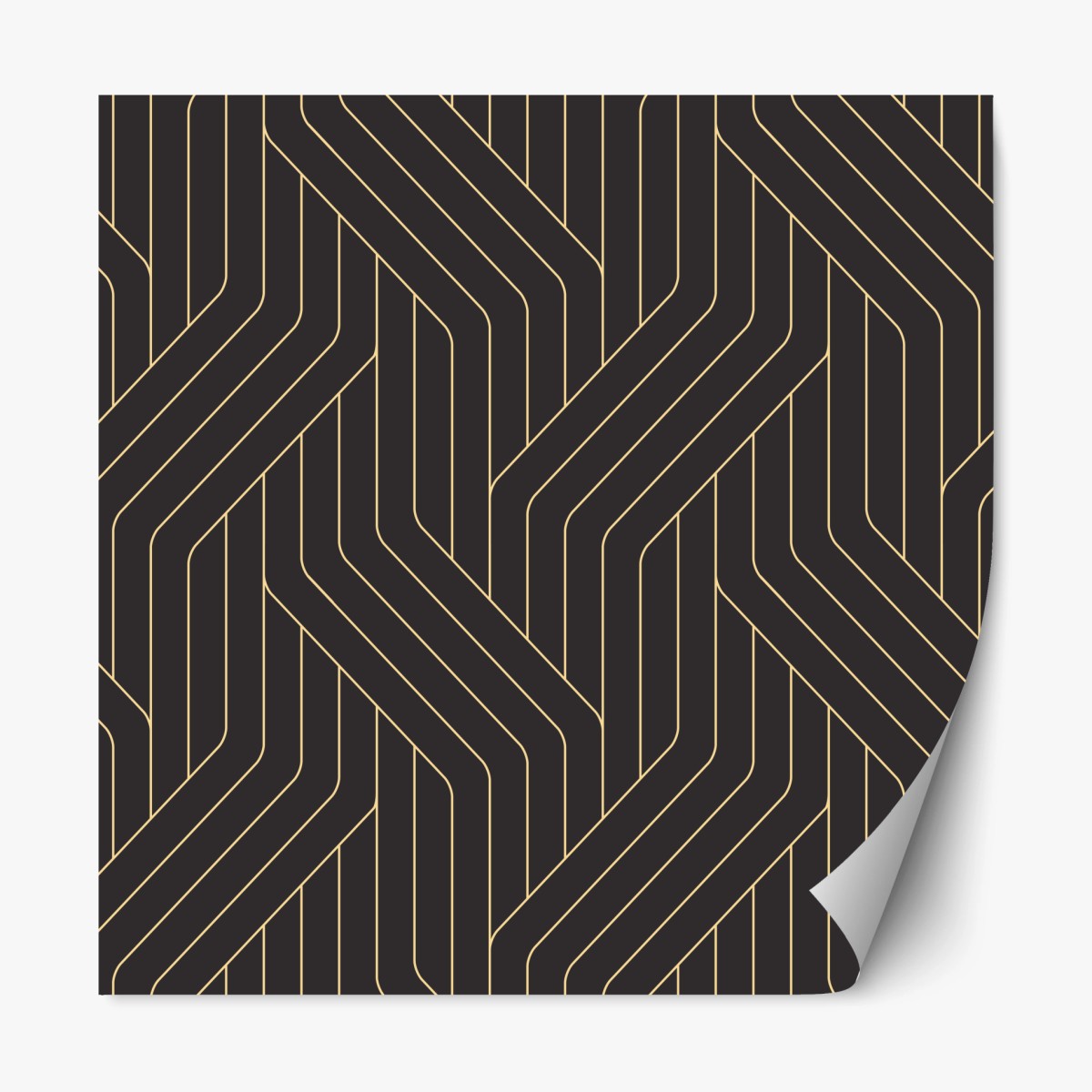 Repositionable sticker geometric art deco pattern with gold lines • Wallissimo® Repositionable sticker geometric art deco pattern with gold lines • Wallissimo®