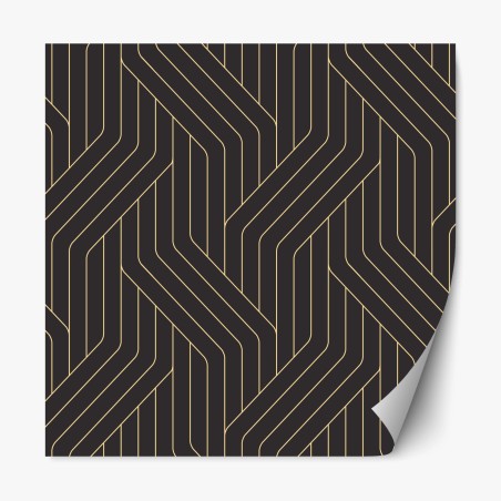 Repositionable sticker geometric art deco pattern with gold lines • Wallissimo®
