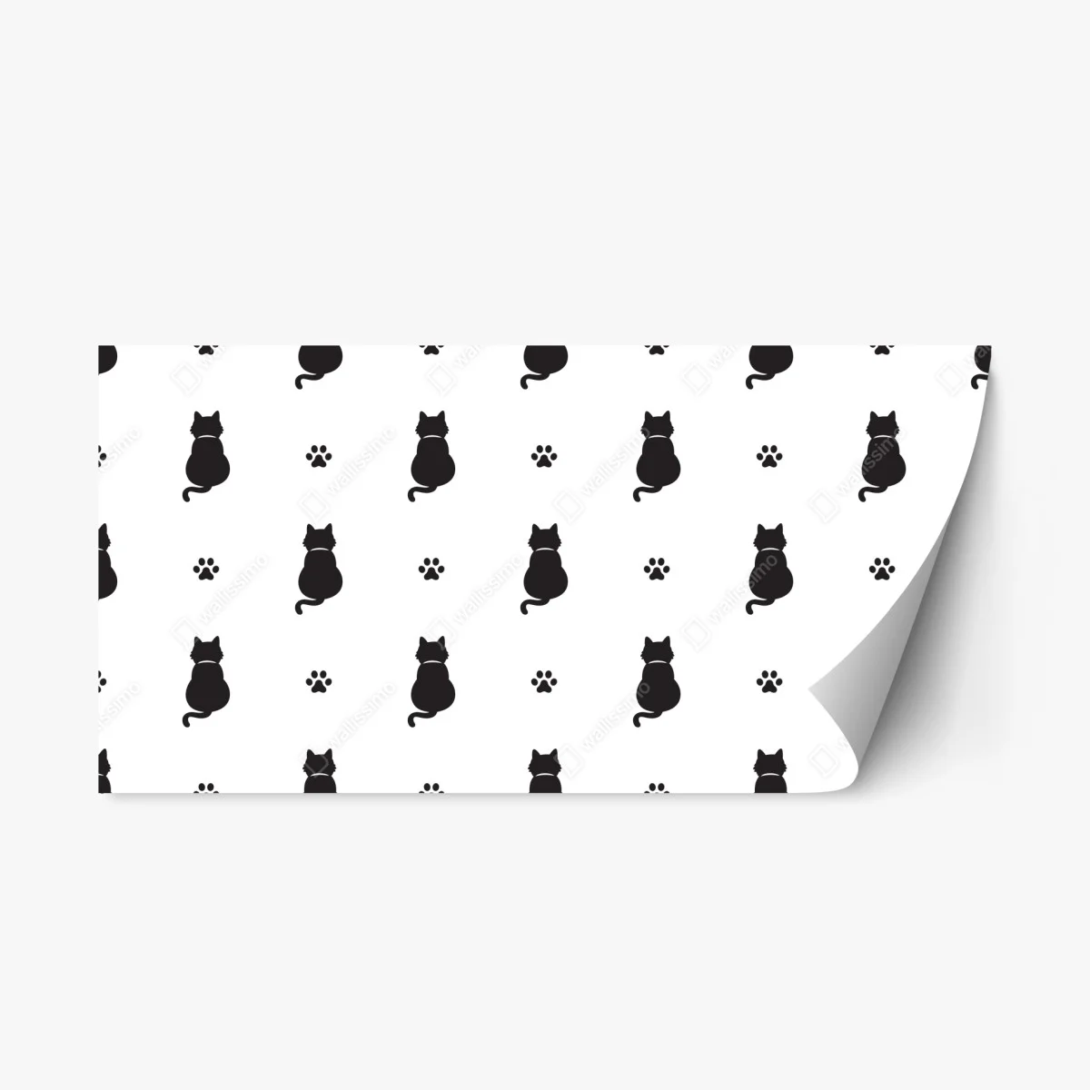 Repositionable sticker black cat silhouette pattern • Wallissimo® Repositionable sticker black cat silhouette pattern • Wallissimo®
