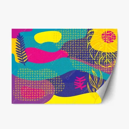 Repositionable sticker vibrant abstract tropical pattern • Wallissimo®