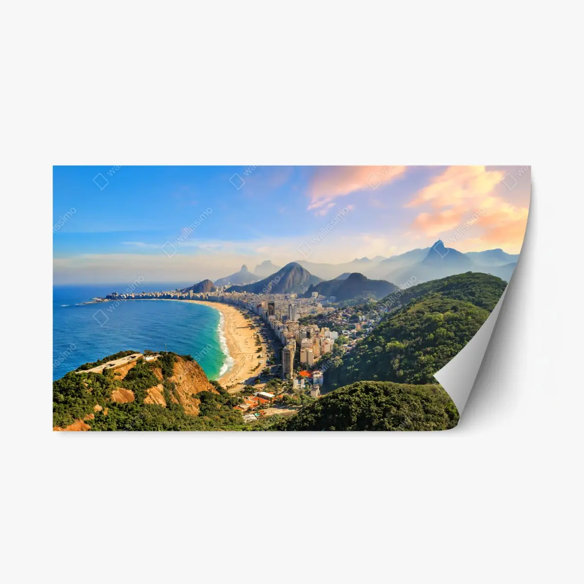 Repositionable sticker Copacabana and Ipanema aerial panorama • Wallissimo® Repositionable sticker Copacabana and Ipanema aerial panorama • Wallissimo®