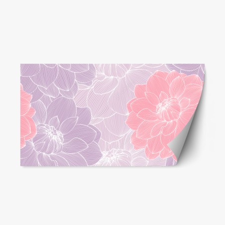 Repositionable sticker soft pastel floral bloom pattern • Wallissimo®
