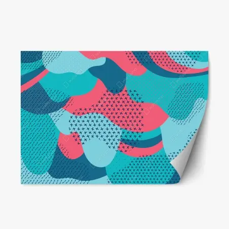 Repositionable sticker playful turquoise abstract pattern • Wallissimo®