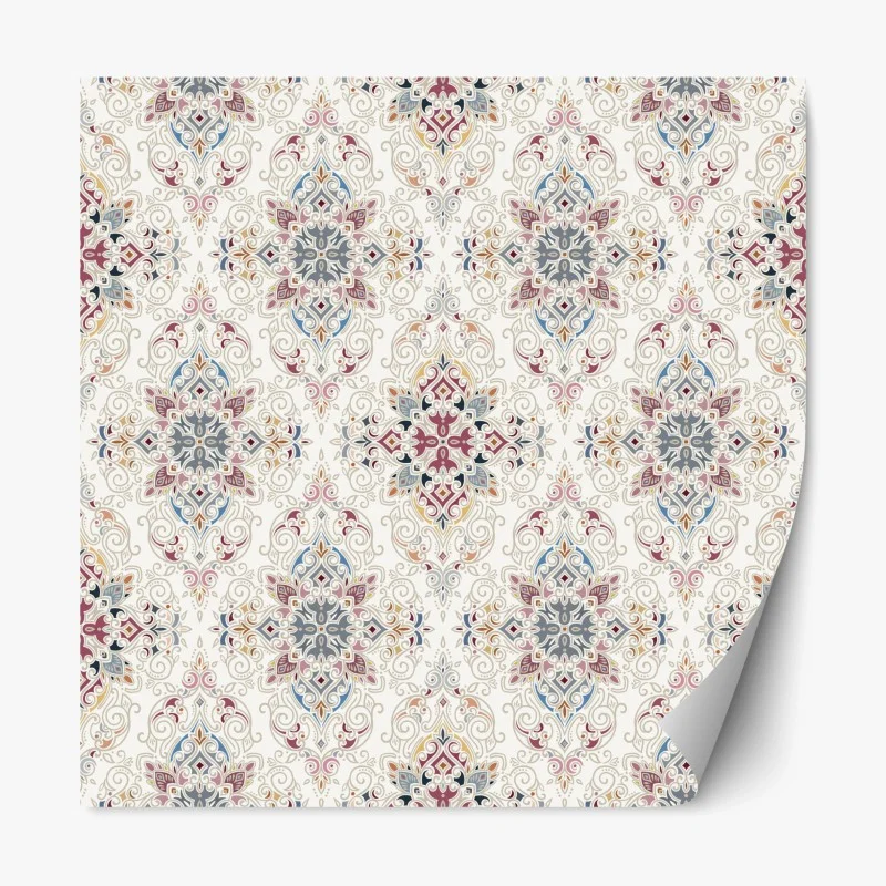 Repositionable sticker ornate vintage damask pattern