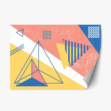 Repositionable sticker pastel geometric shapes composition • Wallissimo®