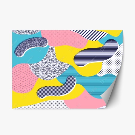 Repositionable sticker playful abstract memphis pattern • Wallissimo®