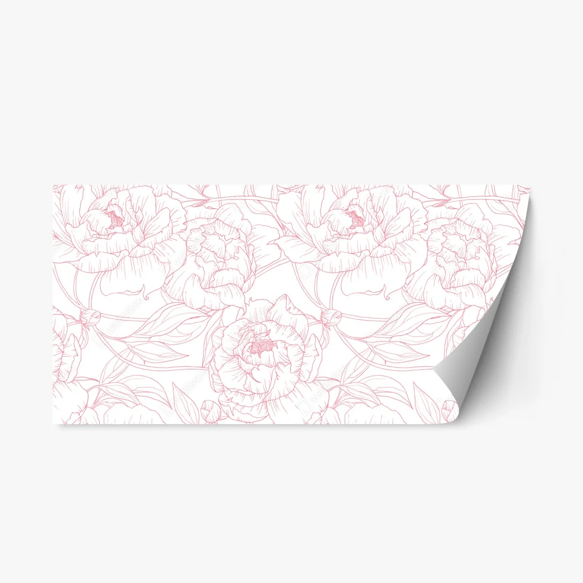 Repositionable sticker delicate pink peony line art pattern • Wallissimo® Repositionable sticker delicate pink peony line art pattern • Wallissimo®