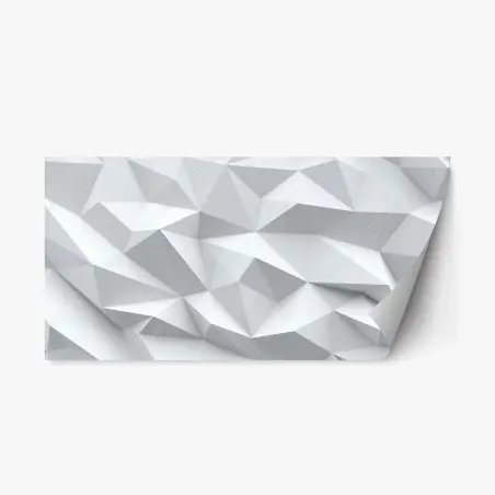 Repositionable sticker white three-dimensional low-poly geometric pattern • Wallissimo®