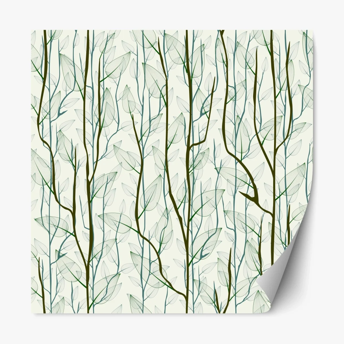 Repositionable sticker delicate leaf and branch pattern • Wallissimo® Repositionable sticker delicate leaf and branch pattern • Wallissimo®