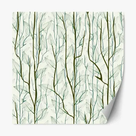 Repositionable sticker delicate leaf and branch pattern • Wallissimo®
