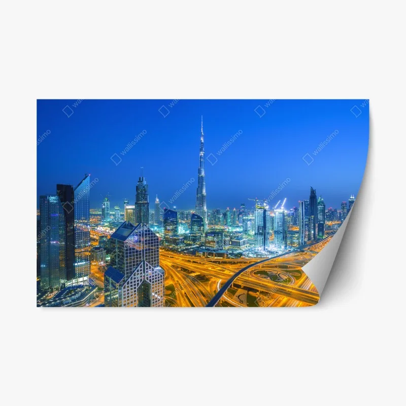 Repositionable sticker Dubai skyline at dusk