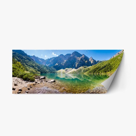 Repositionable sticker tranquil alpine lake panorama • Wallissimo®