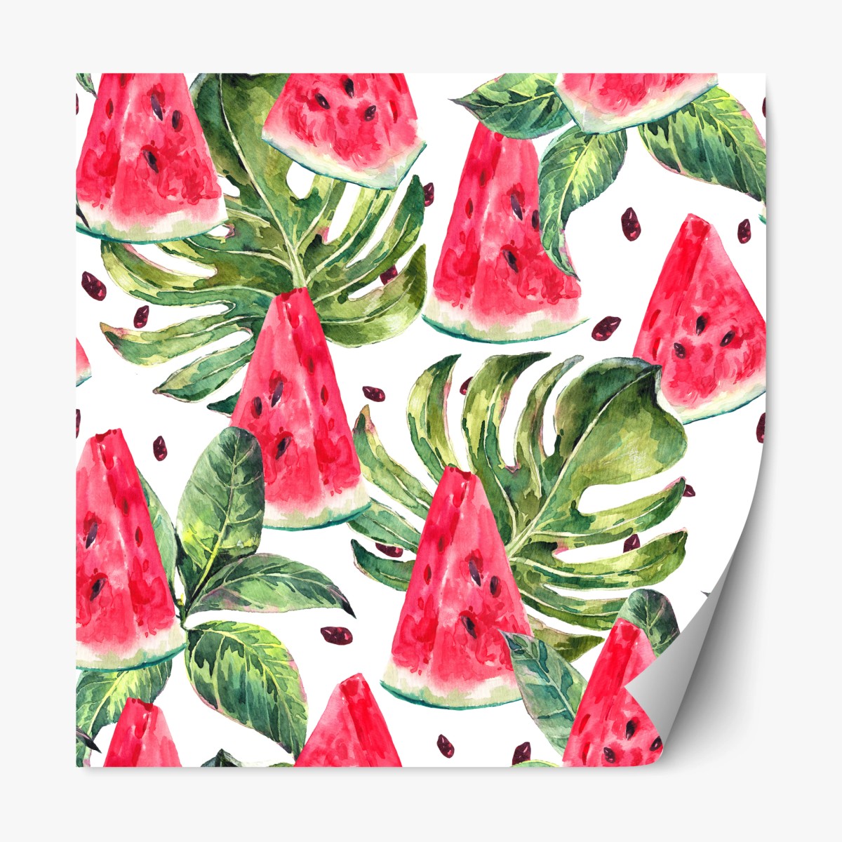 Repositionable sticker watercolor watermelon summer pattern • Wallissimo®