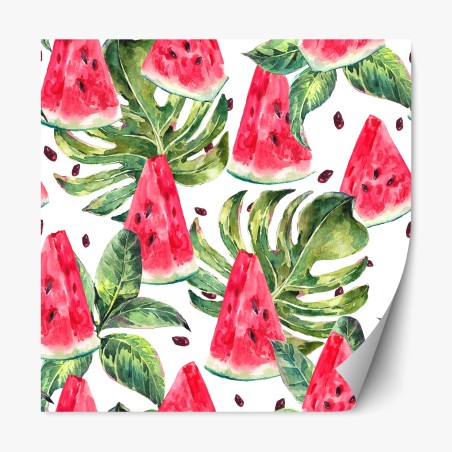 Repositionable sticker watercolor watermelon summer pattern • Wallissimo®