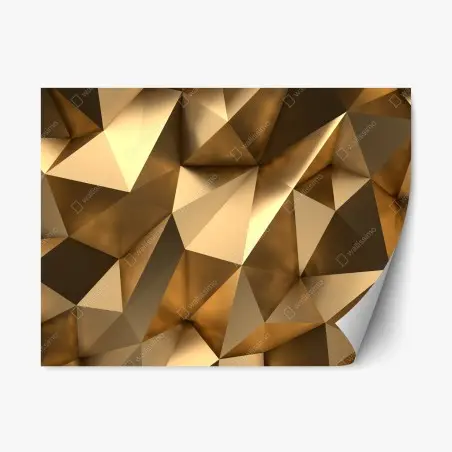 Repositionable sticker gold geometric facets • Wallissimo®