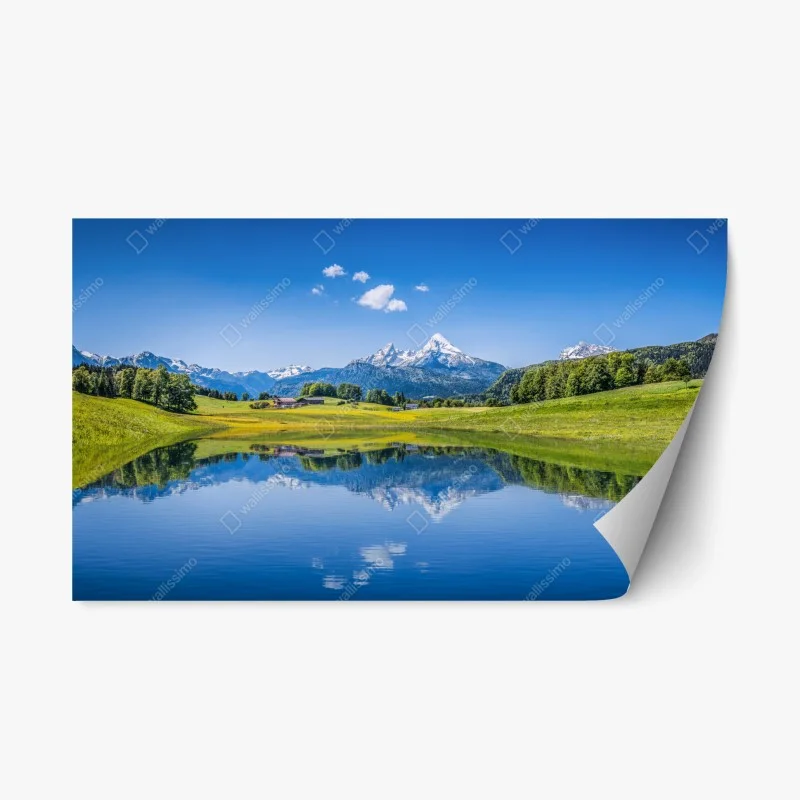 Repositionable sticker Rhodes beach with colorful umbrellas • Wallissimo®