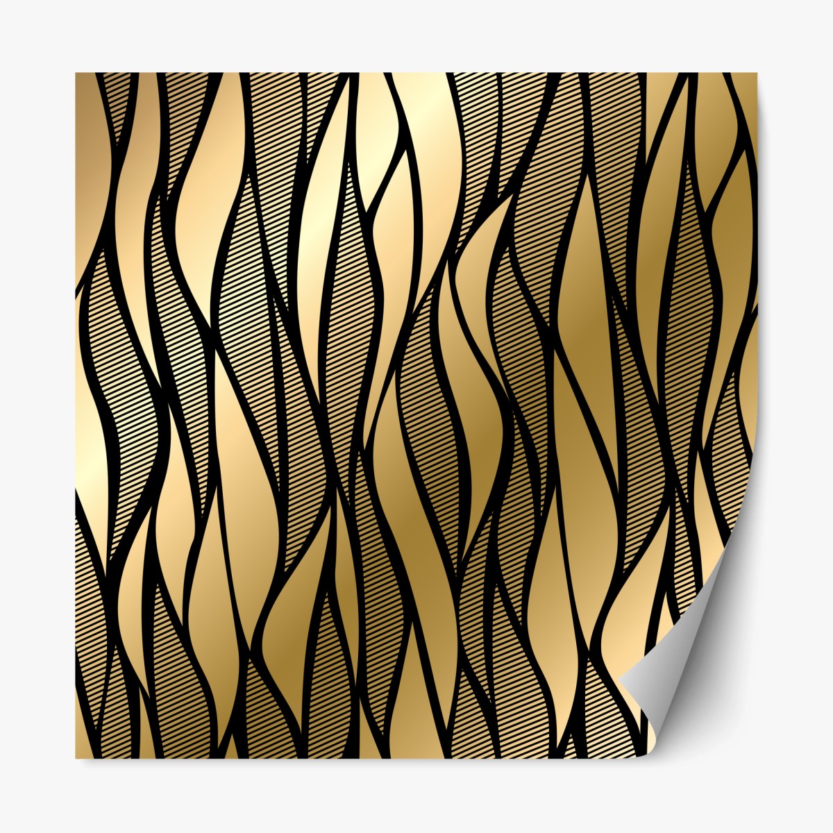 Repositionable sticker luxury gold abstract wave pattern • Wallissimo® Repositionable sticker luxury gold abstract wave pattern • Wallissimo®