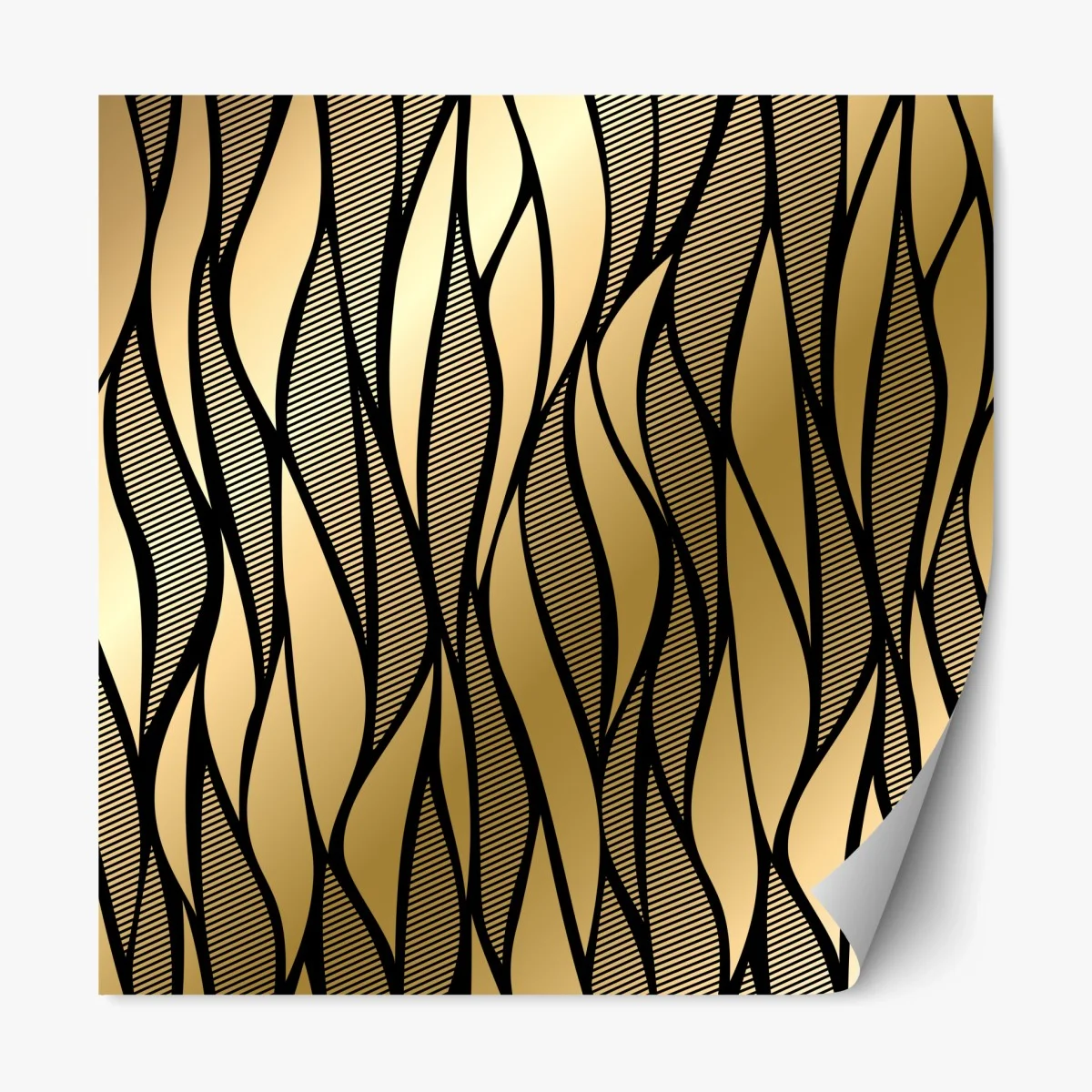 Repositionable sticker luxury gold abstract wave pattern • Wallissimo® Repositionable sticker luxury gold abstract wave pattern • Wallissimo®
