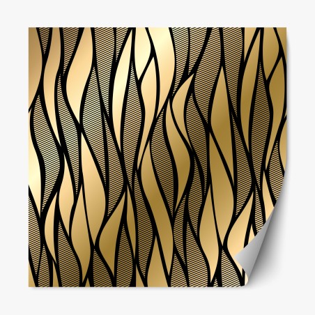 Repositionable sticker luxury gold abstract wave pattern • Wallissimo®