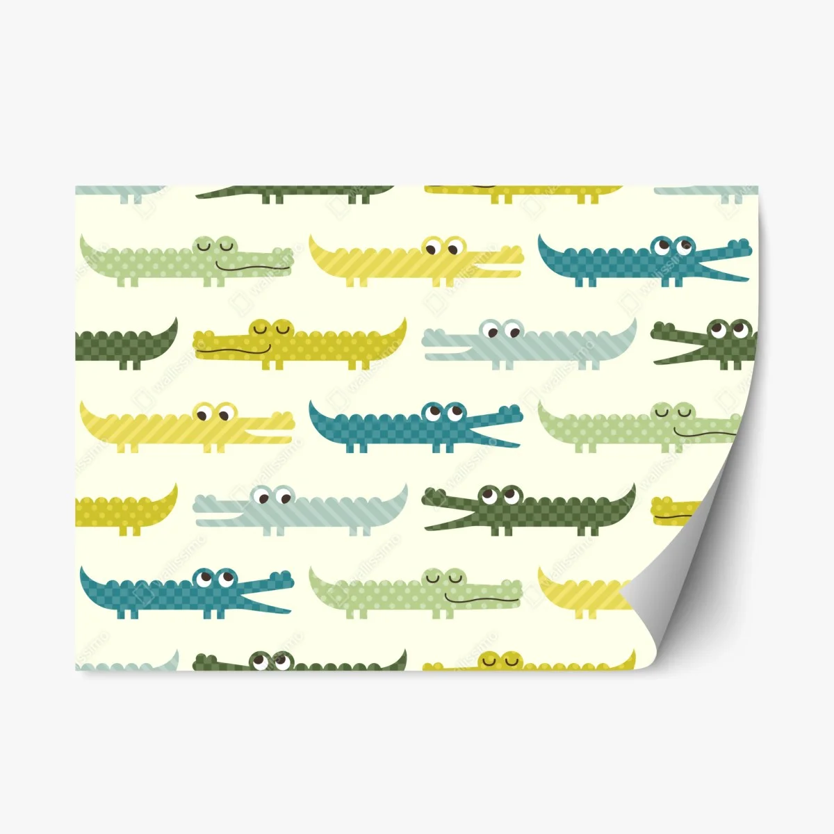 Repositionable sticker playful crocodile pattern for kids room ⁕ Wallissimo® Repositionable sticker playful crocodile pattern for kids room ⁕ Wallissimo®