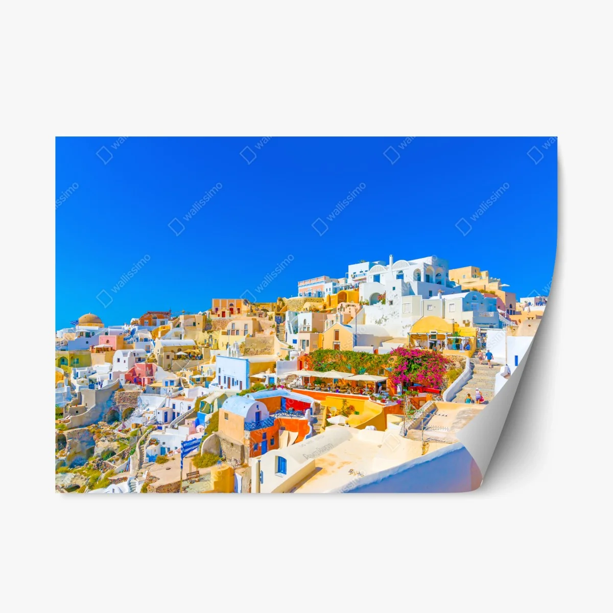Repositionable sticker sunlit Oia village, Santorini ⁕ Wallissimo® Repositionable sticker sunlit Oia village, Santorini ⁕ Wallissimo®