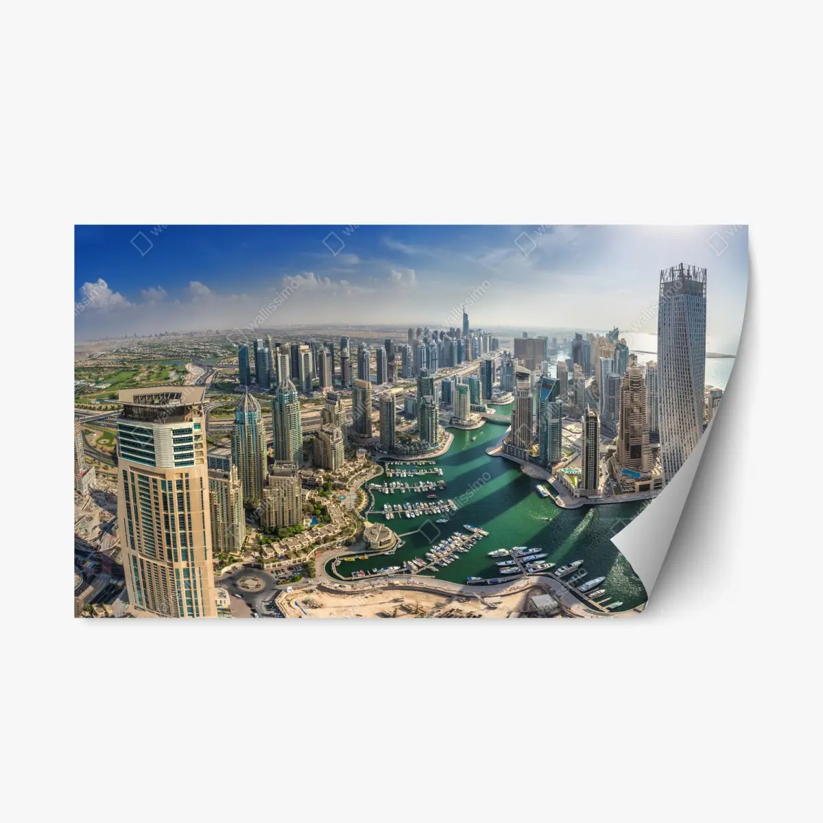 Repositionable sticker Dubai Marina skyline panorama • Wallissimo® Repositionable sticker Dubai Marina skyline panorama • Wallissimo®
