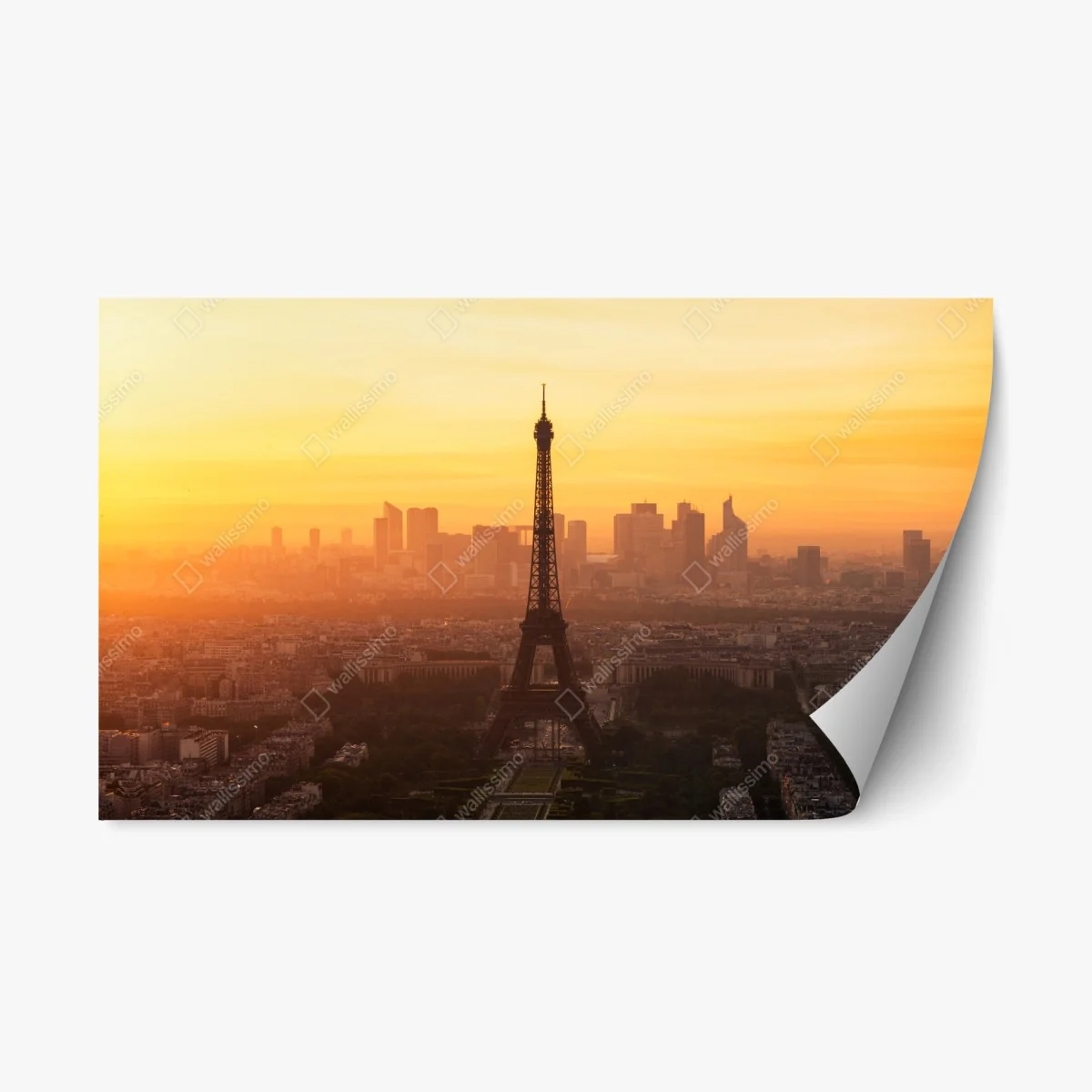 Repositionable sticker Paris sunset skyline with Eiffel Tower • Wallissimo® Repositionable sticker Paris sunset skyline with Eiffel Tower • Wallissimo®