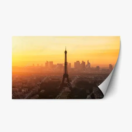 Repositionable sticker Paris sunset skyline with Eiffel Tower • Wallissimo®