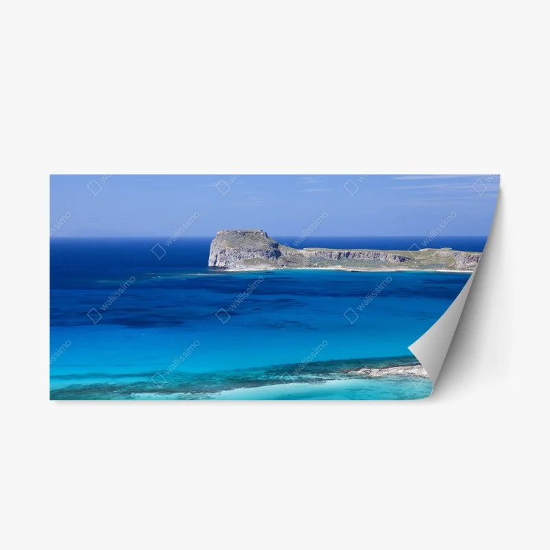 Repositionable sticker tranquil island seascape