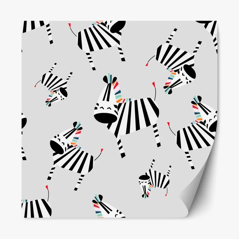 Repositionable sticker playful zebra stripe pattern ⁕ Wallissimo®