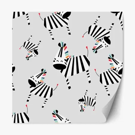 Repositionable sticker playful zebra stripe pattern • Wallissimo®