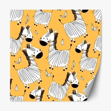 Repositionable sticker playful zebra pattern for kids room • Wallissimo®