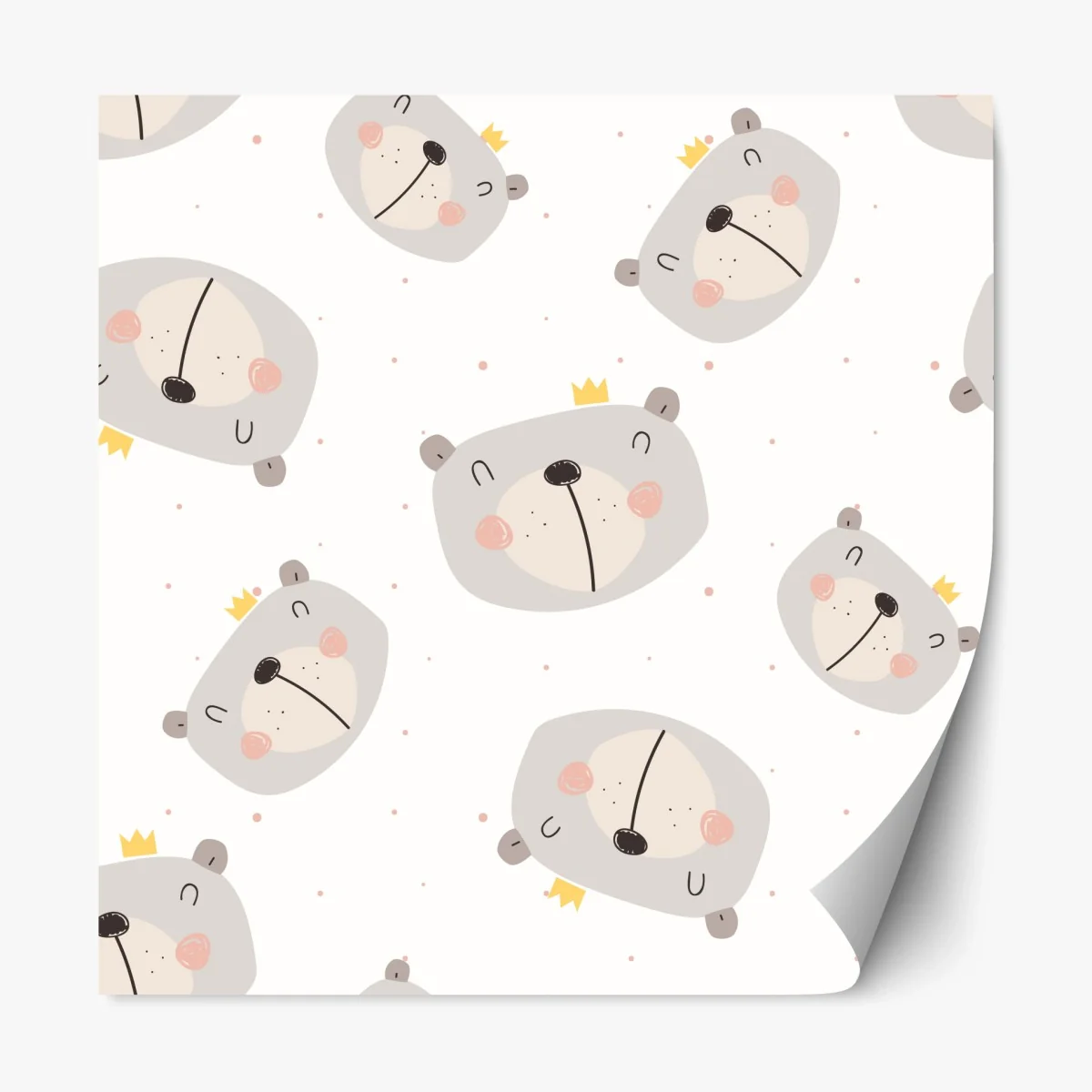 Repositionable sticker sleepy bear nursery pattern • Wallissimo® Repositionable sticker sleepy bear nursery pattern • Wallissimo®