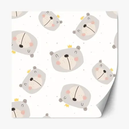 Repositionable sticker sleepy bear nursery pattern • Wallissimo®