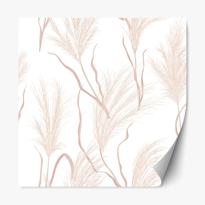 Repositionable sticker soft pampas grass pattern