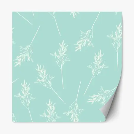 Repositionable sticker delicate turquoise botanical pattern • Wallissimo®