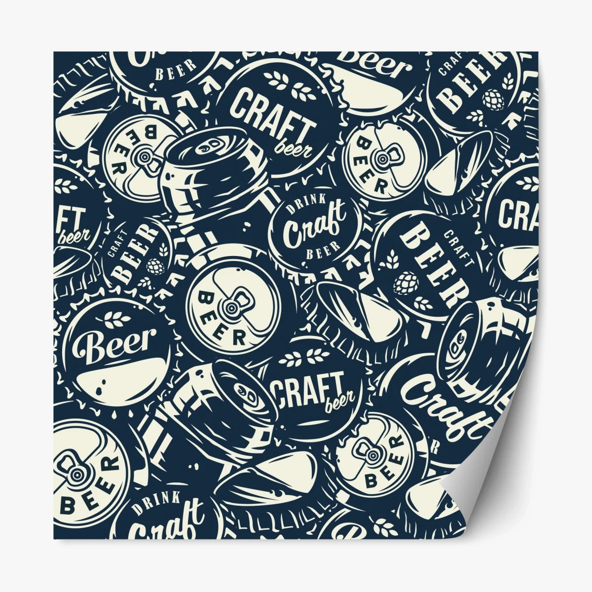 Repositionable sticker craft beer caps pattern ⁕ Wallissimo® Repositionable sticker craft beer caps pattern ⁕ Wallissimo®