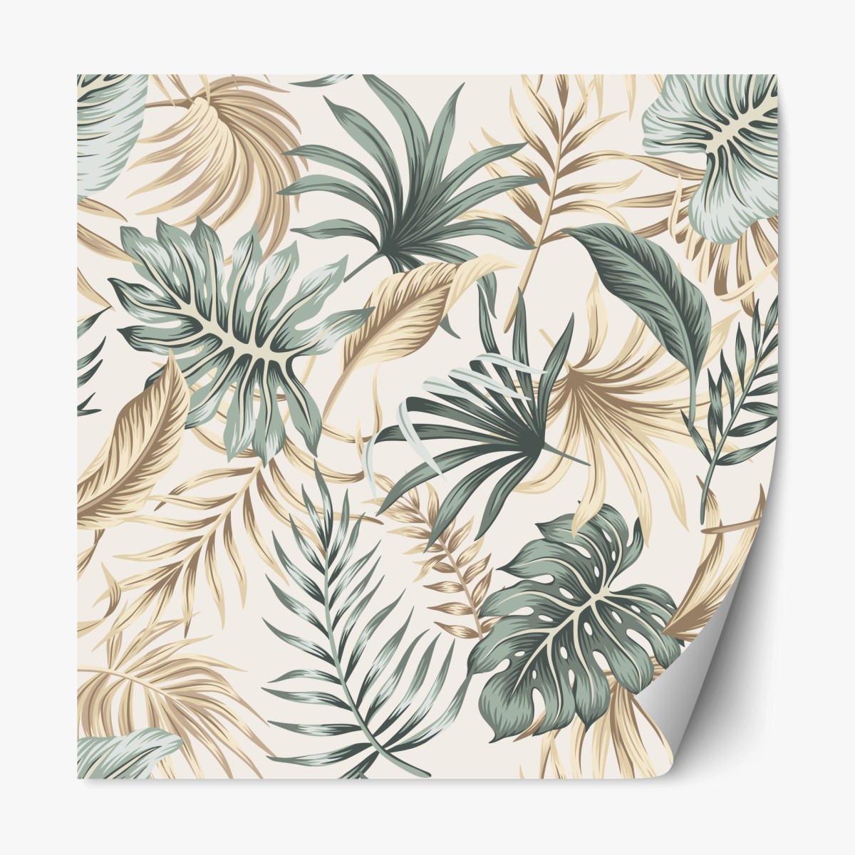 Repositionable sticker tropical botanical foliage pattern • Wallissimo®
