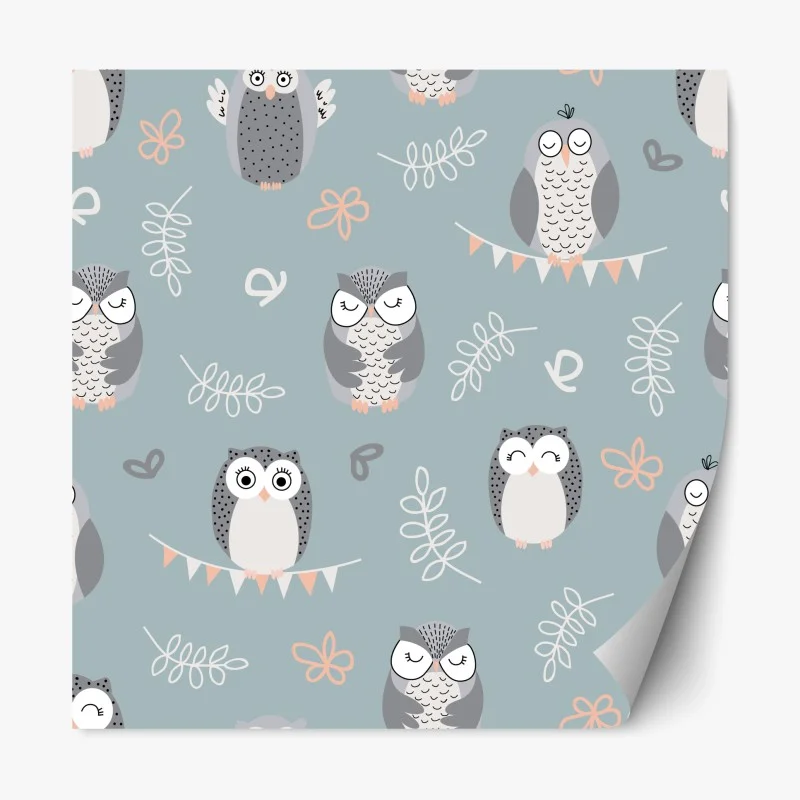 Repositionable sticker cute owl pattern for kids room