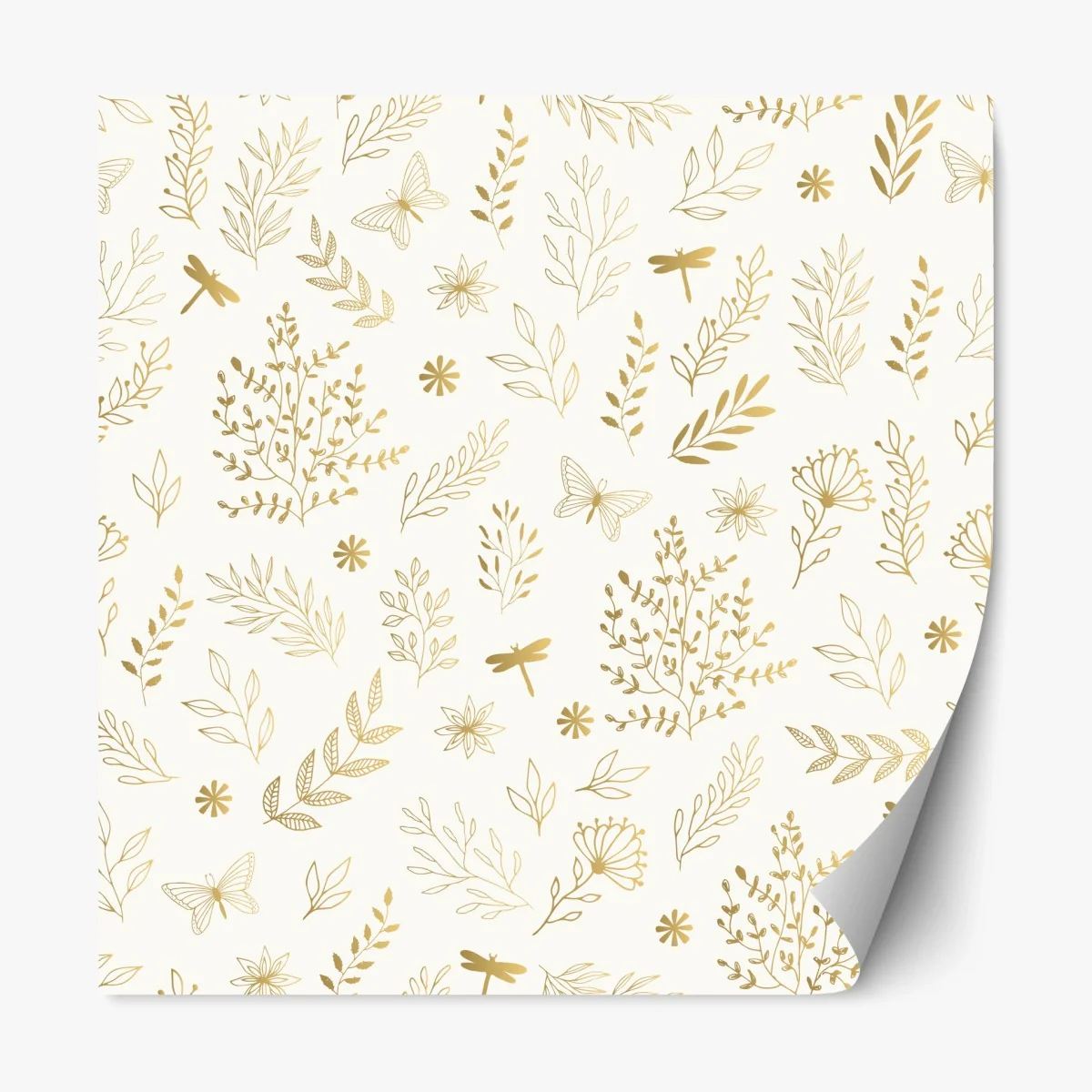 Repositionable sticker golden botanical seamless pattern • Wallissimo® Repositionable sticker golden botanical seamless pattern • Wallissimo®
